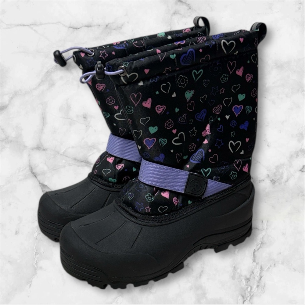 Thinsulate Kids Frosty insulated winter snow boots black multi-colored print 5